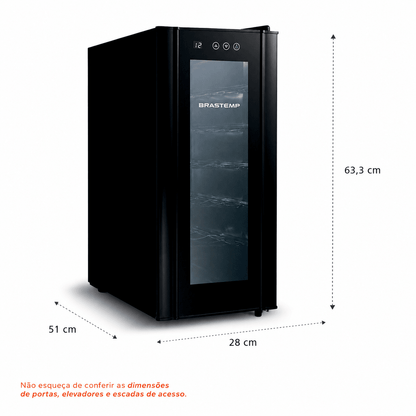 Adega Brastemp 12 Garrafas com Painel Touch - BZC12BE
