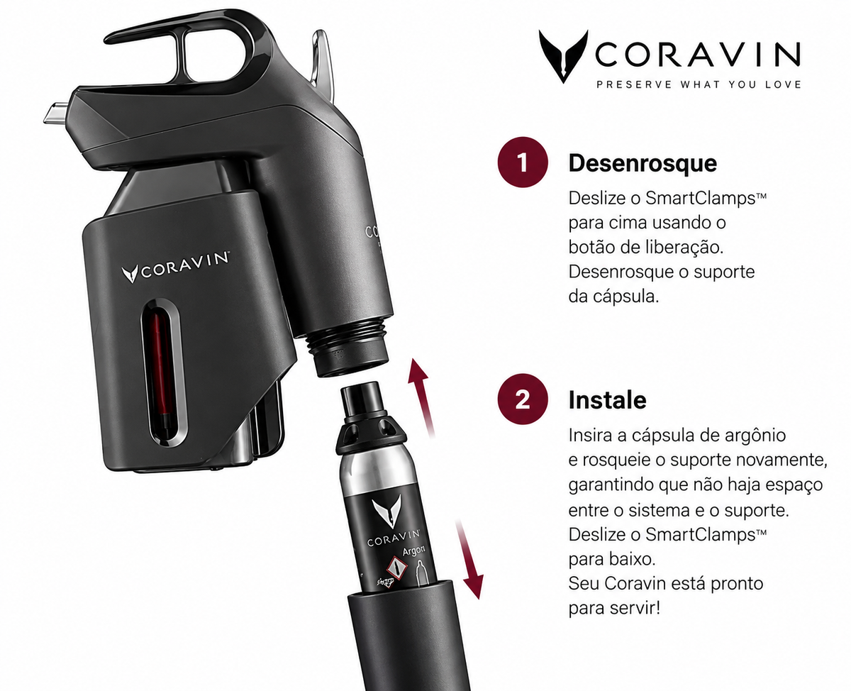 Kit 12 Cápsulas Coravin Pure de Argônio