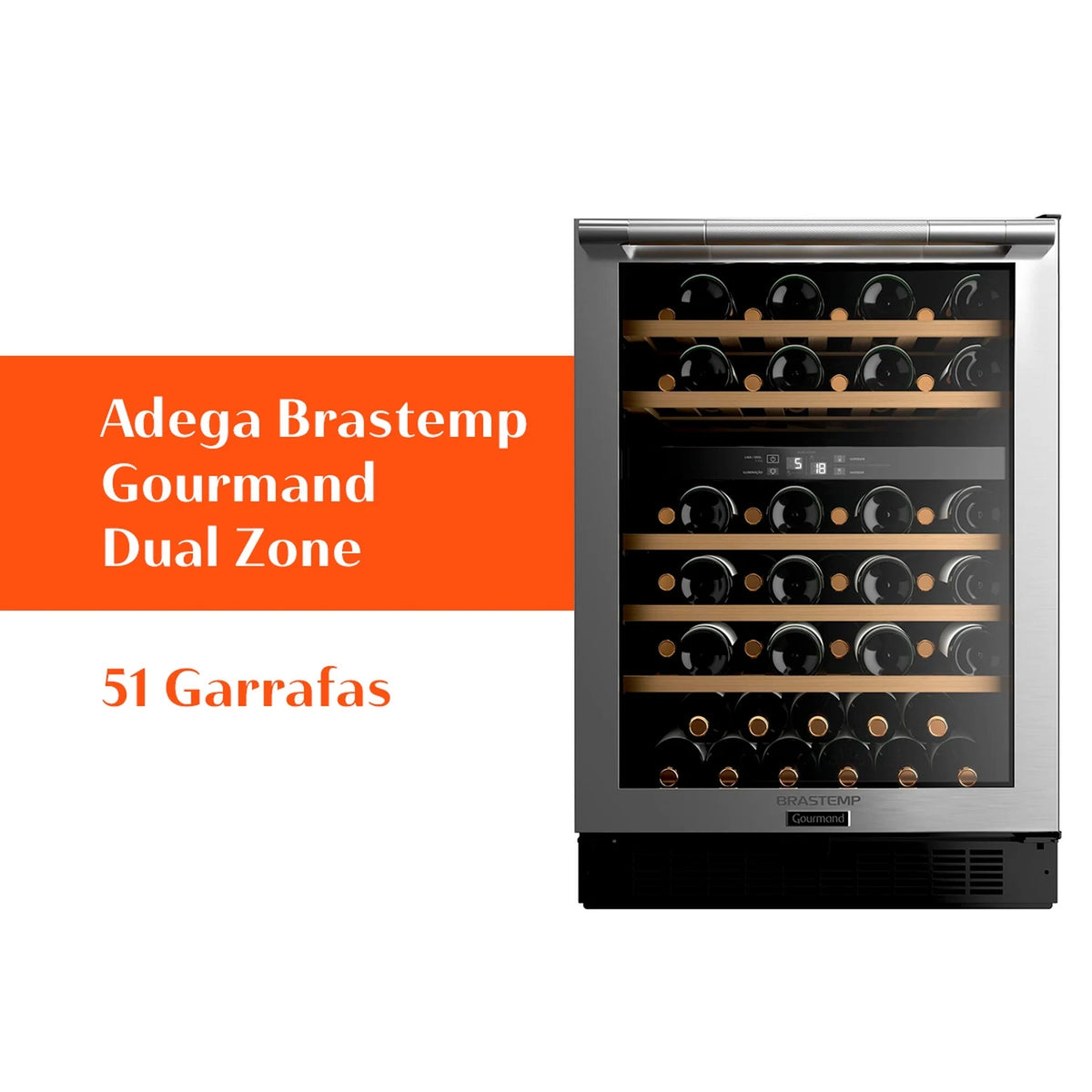 Adega Brastemp Gourmand Dual Zone 51 Garrafas - BZB51AE