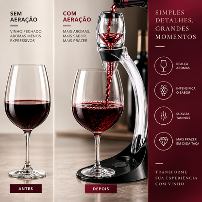 Decanter de Vinho Aerador Magic Deluxe 5 Peças - CBR03518